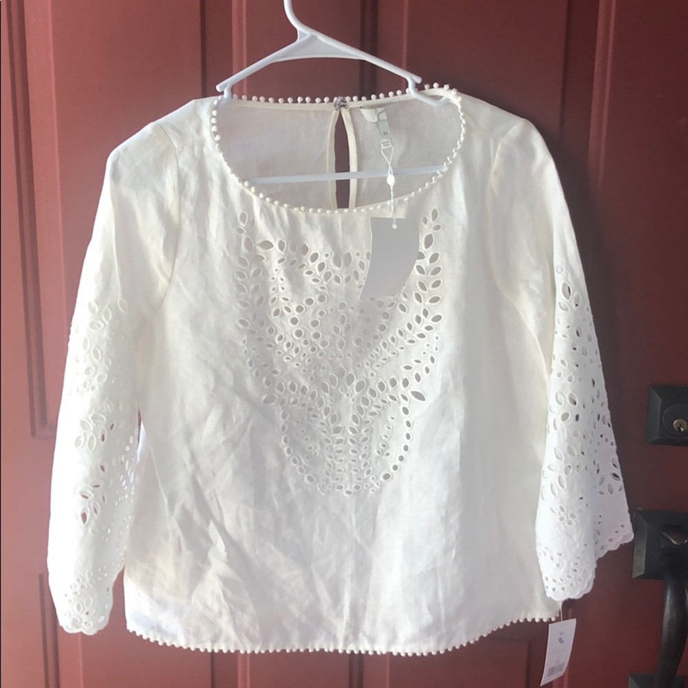 NWT Joie blouse Peasant Top style a210-t3588 Porcelain Sz XS
